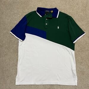 Polo Ralph Lauren Classic Fit Green Blue White Polo Shirt Small